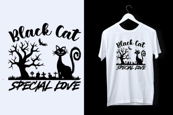 Black Cat Halloween SVG T-shirt Design Review