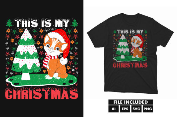 Cat Christmas SVG T-shirt Design Review