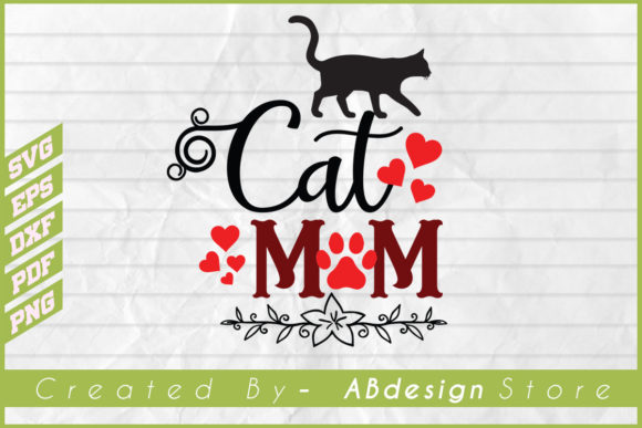 Cat Mom Design Vector Cat Silhouette