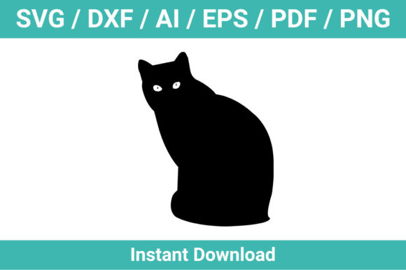 Cat Silhouette SVG Cut File Graphic Review