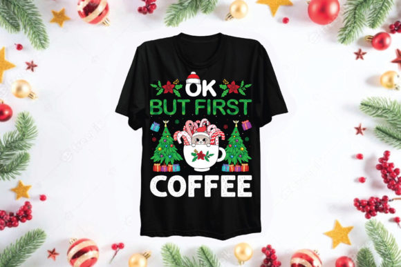 Christmas Cat Coffee SVG T-Shirt Design Review