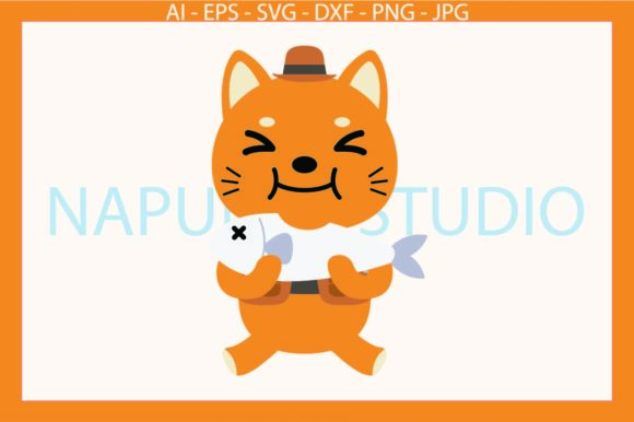 Fishing Cat, Eating SVG EPS Review