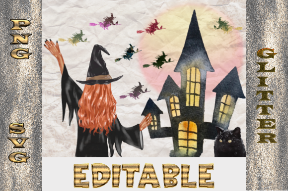 Halloween Witches with Cat Castle SVG Review